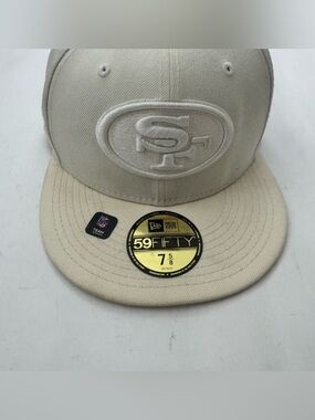 New Era 59FIFTY San Francisco 49ers Hat Men 7 5/8 Cream Off White Fitted Cap